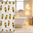 thumbnail image 3 of Erosebridal Cute Bee Shower Curtain 72Wx72L,Lovely Heart Print Bathroom Curtain,White Black, 3 of 5