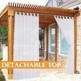 thumbnail image 3 of Outdoor Curtain for Patio, Detachable Sticky Tab Top for Easy Hanging & Unsling, Waterproof Outside Porch White Sheer Drape Indoor Outdoor Deck, 1 Curtain Rope, W 54 x L 84 inch Long, 3 of 8