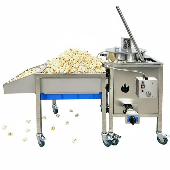 48 in. Commercial Kettle Corn Gourmet Popcorn Machine 30 QT Popcorn Machine, LP Kettle Corn Machine, Stainless Steel Popcorn Maker