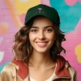 thumbnail image 4 of Dalix Cosmo Embroidered Cap Cotton Cosmopolitan Baseball Cute Cool Dad Hat Womens in Dark Green, 4 of 5