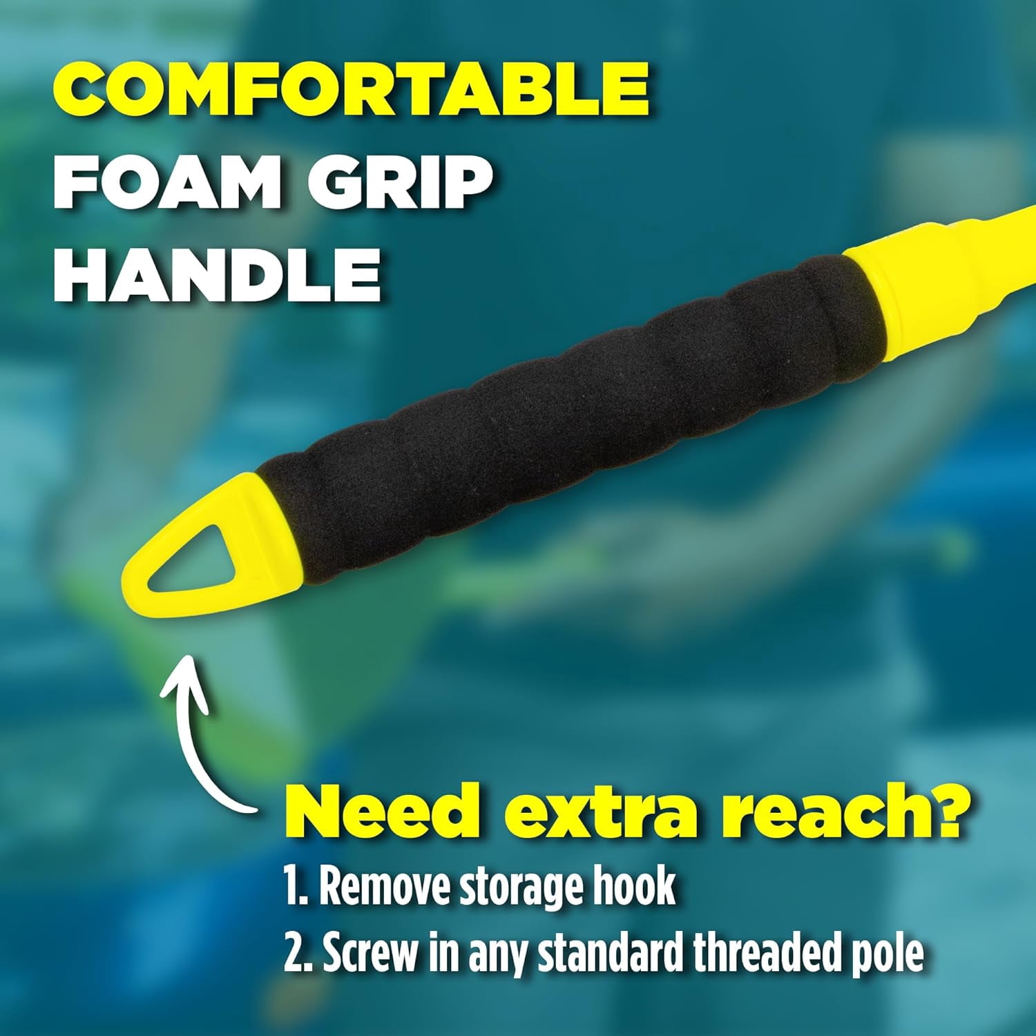 Invisible Glass 95160 Reach & Clean Glass Windshield Cleaner Tool Kit With Extendable Handle, 2 Reusable Quick Change Microfibers, and Storage Bag for Auto Windshield, Trucks, SUVs, RVs, and Windows