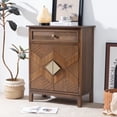 thumbnail image 2 of 35" Wide Asante Accent Cabinet with Single Drawer, Mid-Century Style 2-Door Wooden Cabinet, Sideboard with 2 Drawers, Suitable for Kitchen and Living Room, Vintage Brown, 2 of 8