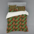 thumbnail image 2 of Ambesonne Christmas Bedding Set 3 Pcs, Tree Pines Swirl Dot, Twin XL, Dark Coral Dark Green, 2 of 3