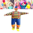 thumbnail image 1 of Costumes Amusants de Joker, Costume de Clown Gonflable Réutilisable à Rayures Colorées pour Cosplay Fête Noël, 1 of 7