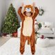 thumbnail image 2 of Mono para niños, pijamas de animales, disfraces de Halloween y Navidad para niñas y niños, disfraz de Navidad, ropa navideña linda, color naranja 140, 2 of 4