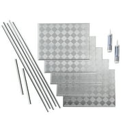 FASÄDE Miniquattro Decorative Vinyl Backsplash 15 sq ft Kit in Brushed Aluminum