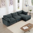 thumbnail image 2 of Newest L-Shaped 3 Seater Sectional Sofa Couch,3-seat Sofa,1 Movable Ottoman, t, Comfortable, Wide,Deep Seat, Chenille Gary, 2 of 20