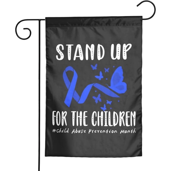 Abuse Prevention Awareness Garden Flag Double Sided Welcome Banner for Wedding Party Yard 12 x 18 Inch