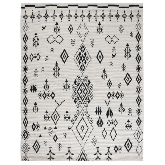 SAFAVIEH Kenya Dzvonko Southwestern Area Rug, Ivory/Black, 8' x 10'