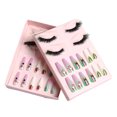 thumbnail image 1 of Uñas postizas navideñas de ataúd para mujer, 24 unidades, con pestañas postizas., 1 of 5