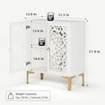 thumbnail image 6 of Joinice Accent Cabinet Set of 2, Storage Cabinet with 2 Doors & Adjustable Shelf for Bedroom,Entryway,Living Room,White, 6 of 7