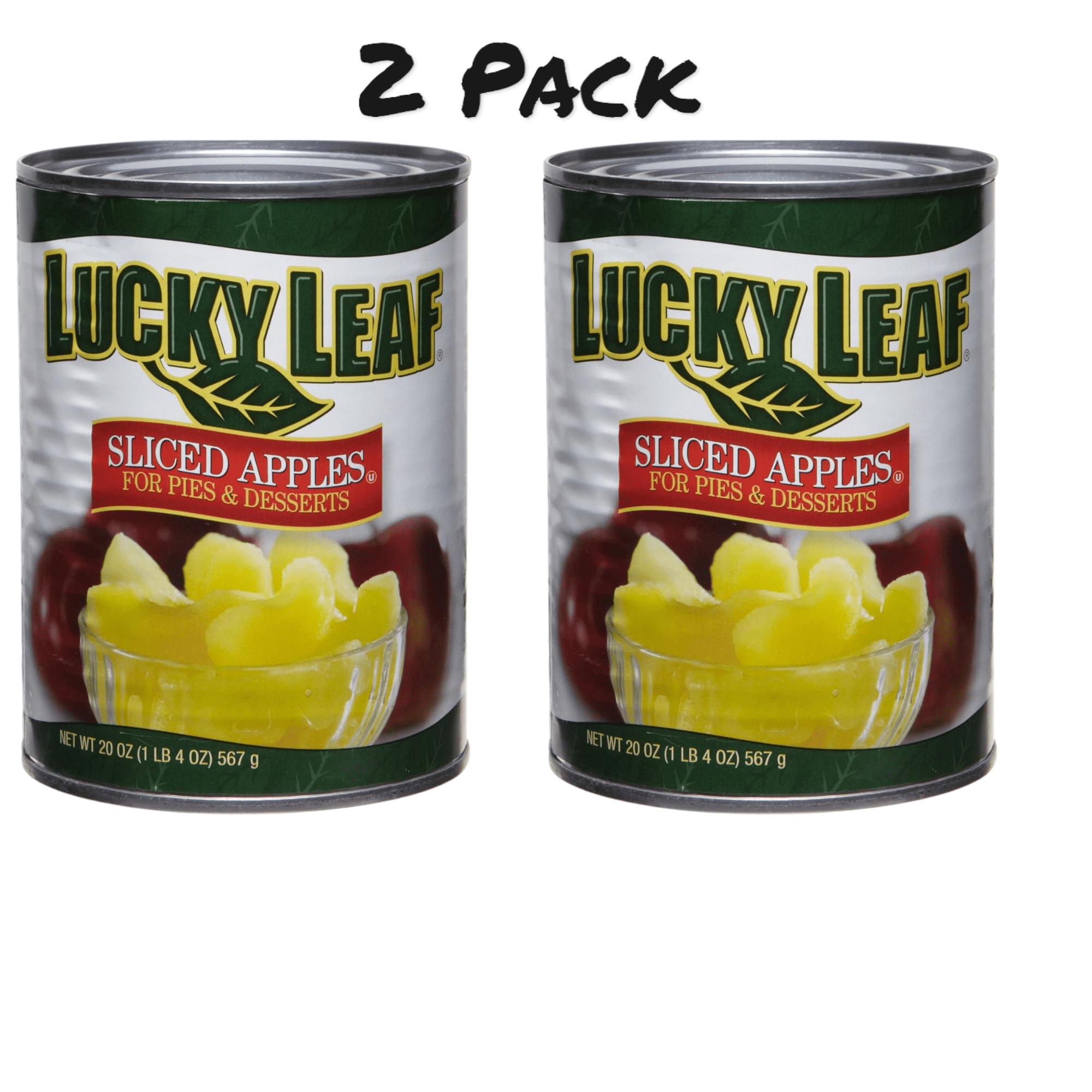 (2 pack) ( 2 Pack ) Lucky Leaf Sliced Apple for Pies & Desserts, 20 oz