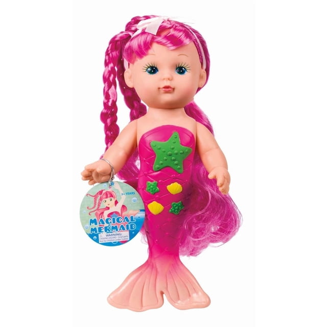 Muñeca Sirena Toysmith Bathtime de 23 cm con pelo largo para niños mayores de 3 años