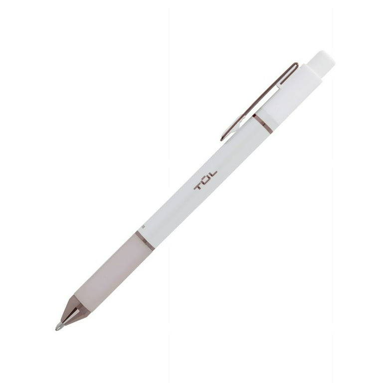 TUL® GL Series Retractable Gel Pens, Mixed Metals, Medium Point, mm,  Pearl White Barrel, Blue Ink