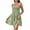 Green, variant on Womens Summer Dresses Vacation Casual A Line Dress Ruched Bust Sleeveless Solid Ruffle Hem Short Dress