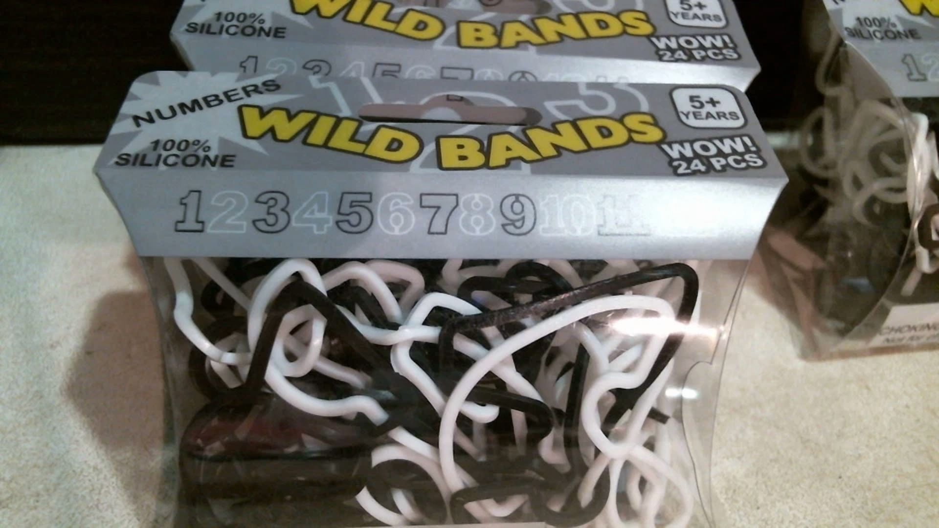 CRESTIN- Wild Bands 20010 Numbers Themed Rubber Bands, 5 Packs Per Order Free Shipping