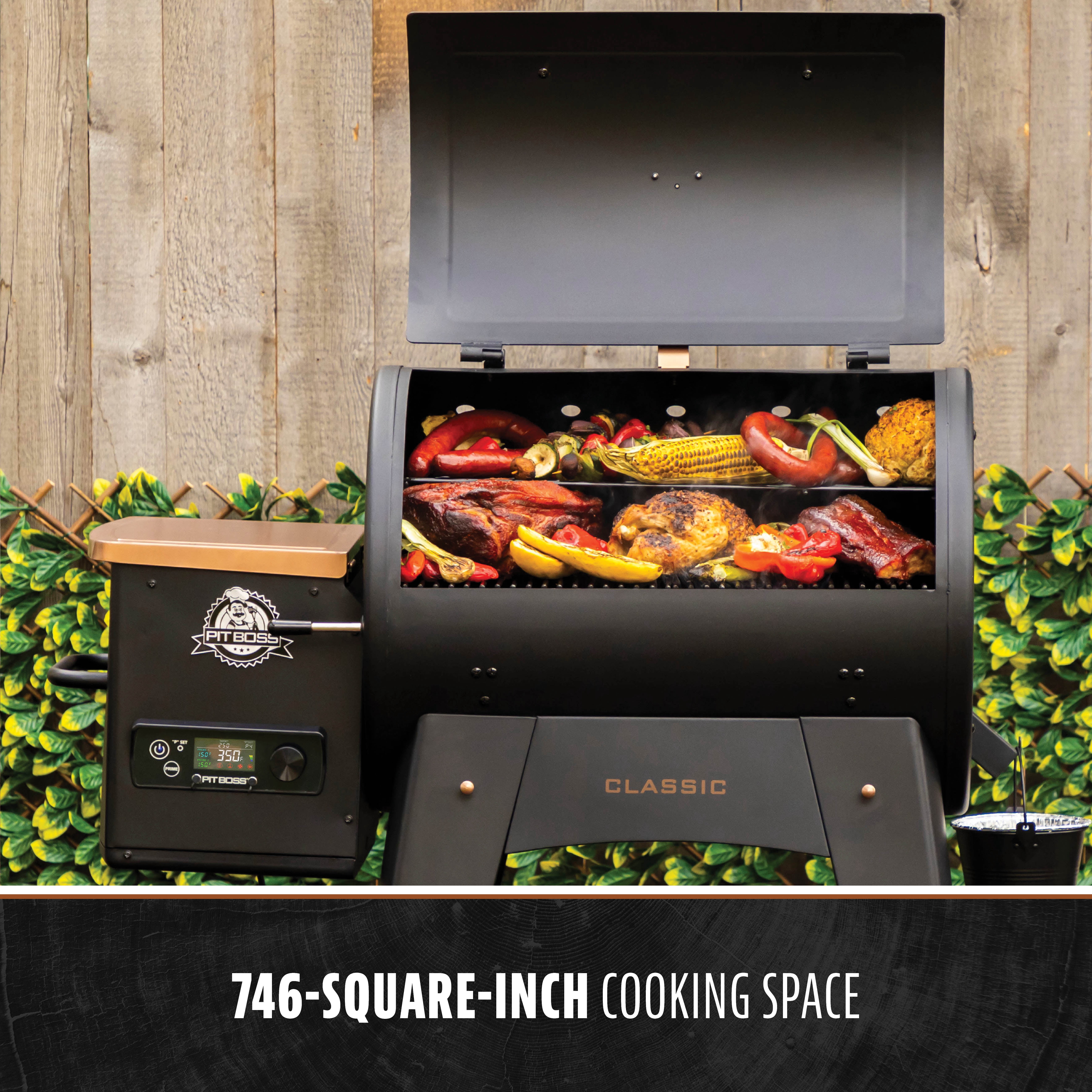 Pit Boss Pellet Smoker, Classic 700 Square Inch Wood Fired Pellet Grill, Onyx Series