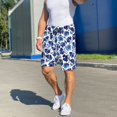 thumbnail image 6 of Fuzoiu Blue Ink Flowers Print Pajama Shorts for Men, Men's Pajama Bottoms,Mens Lounge Sleepwear,Pajama Pants with Pocket-3X-Large, 6 of 6