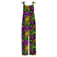 thumbnail image 4 of Moxiu Mardi Gras Overalls for Women Spring Summer Adjustable Straps Casual Loose Fit Overalls Carnival Printed Beach Romper Pant 2025 Multicolor,XXXXXL, 4 of 5