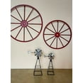 thumbnail image 5 of S/2 Windmill Metal Art Statues Small Rustic Home Business Room Shelf Table Window Indoor Outdoor Decor 12" & 10" H, 5 of 8