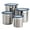 Blue, variant on Tramontina Style 4-Piece Stainless Steel Canister Set with Silicone Lids, Black, Dishwasher Safe