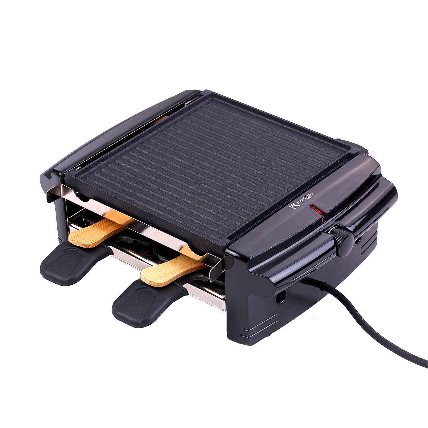 Electric Smokeless BBQ Grill Mini Reversible Griddle Barbecue Multifunctional Grill with 4 Baking Pans Non stick Grilling Plates for Household and Outdoors Plug Walmart