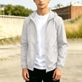 thumbnail image 3 of dazeni Boys Lightweight Waterproof Rain Jacket Solid Winderbreaker Soft Shell Jackets Casual Windp White, 3 of 7