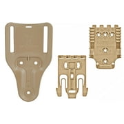 Safariland Quick Locking System Kit 1 Male (QLS 19), 1 Female (QLS22) & 2.25" Mid-Ride Universal Belt Loop (6070UBL-55) Bundle - FDE