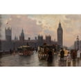 thumbnail image 3 of Alberto Pisa 18x13 Black Modern Framed Museum Art Print Titled - The Houses of Parliament from the Westminster Bridge, 3 of 5