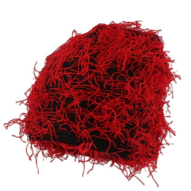 Gorros de invierno de punto desgastado y peludo, gruesos y cálidos, para la nieve, con diseño de calavera para mujer y hombre, para esquí al aire libre, gorro de punto para mujer.