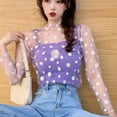 thumbnail image 1 of Pxiakgy Chemises pour Femmes Col Rond Manches Imprimées Mode Longues Amples Chemises Décontractées Blouse pour Femmes Chemises pour Femmes Violet + Taille Unique, 1 of 3