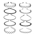 thumbnail image 1 of Hombres Multi-estilo Banda para el cabello para deportes Negro Diadema unisex Accesorios para el cabello Diadema de metal en zigzag (10A), 1 of 5