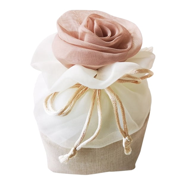 Bolsas de joyería de flores Sunnimix para niños Beige Paquete de dulces para bodas