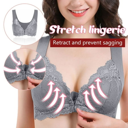

Womens Soft Full-Coverage Front Close Comfy Wirefree Bras High Support for Women
