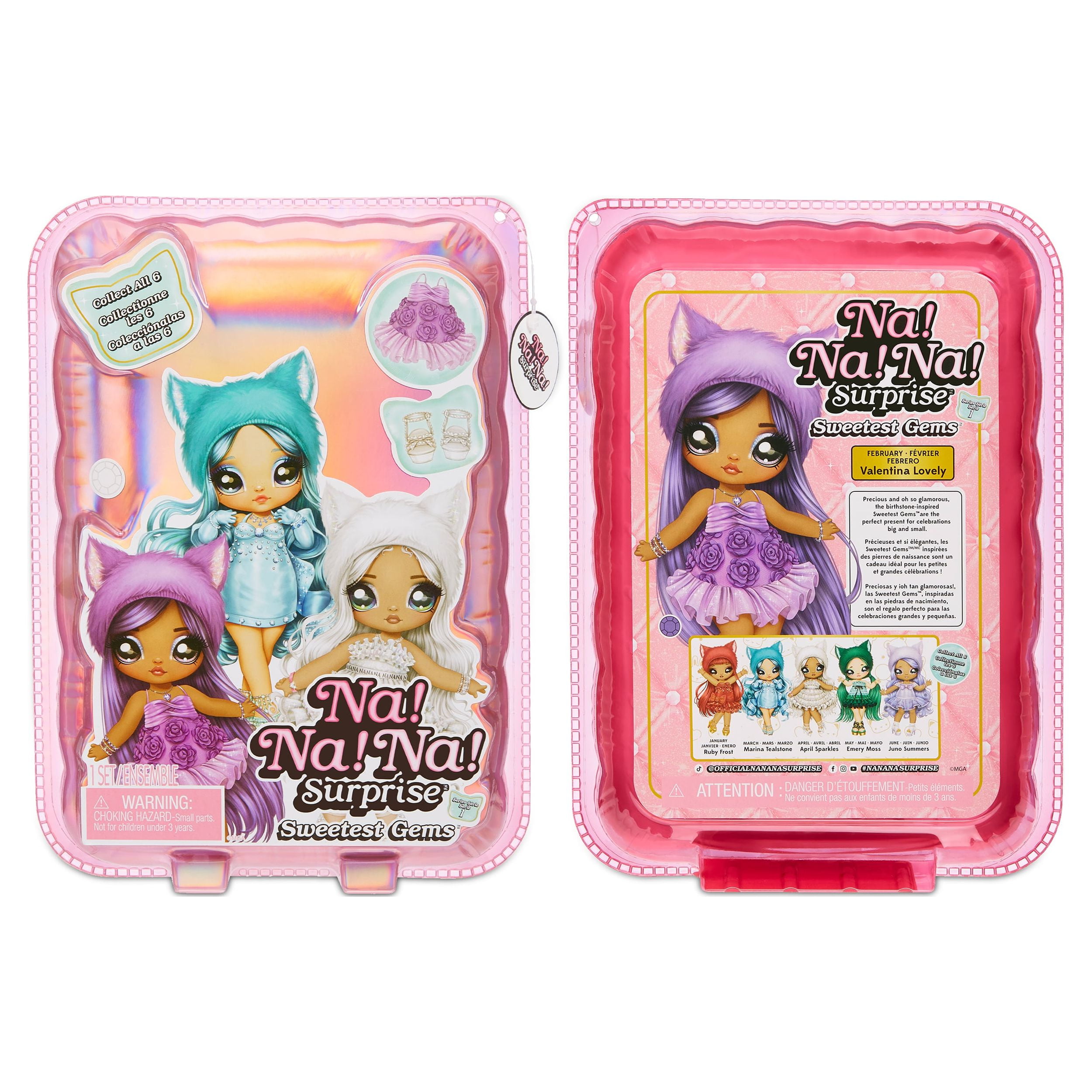Na Na Na Surprise Sweetest Gems April Sparkles 7.5" Fashion Doll Diamond Birthstone-Inspired (White)