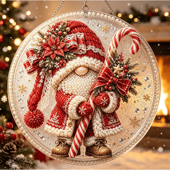 Christmas Pearl Diamond Painting Art Kit, Christmas Pearl Beads Art Craft for Adults Beginner, Gemstone Diamond Dots Beads, Healing Stress-Relieving (1PC)