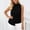 *Black, variant on ClodeEU Women's Pleated Mandarin Collar Sleeveless Button Top ,Solid Color Casual Blouse Black,Womens Plus L