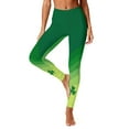 thumbnail image 3 of Vekome Green Leggings for Women Plus Size St Patricks Day High Waisted Yoga Pants Seamless Gradient Lightweight Running Tights L, 3 of 8