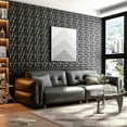 thumbnail image 2 of 3D Wall Panel, PVC Interior Wall Decor for Living Room, Bedroom, Lobby, Office, Shopping Mall, Black/White, 2 of 6