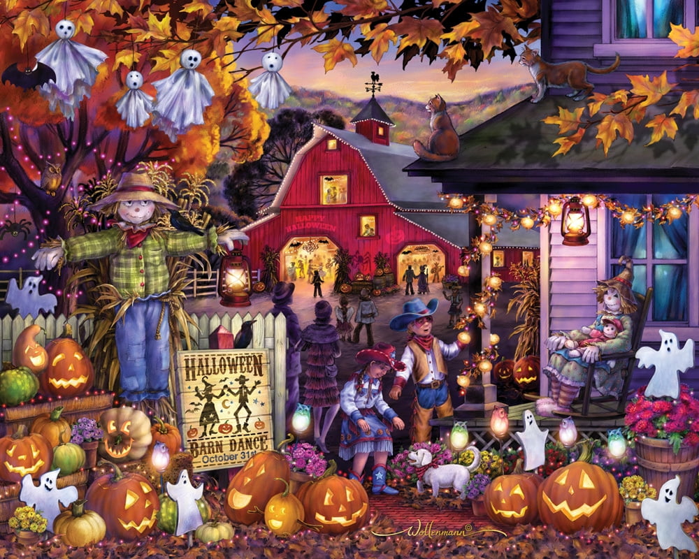 Vermont Christmas Company Halloween Barn Dance 1000 Piece Jigsaw