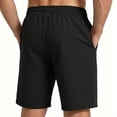 thumbnail image 2 of HISDERN Men's Casual Shorts 7 Inch Inseam Drawstring Elastic Waist Athletic Shorts with Pockets Black, 2 of 7