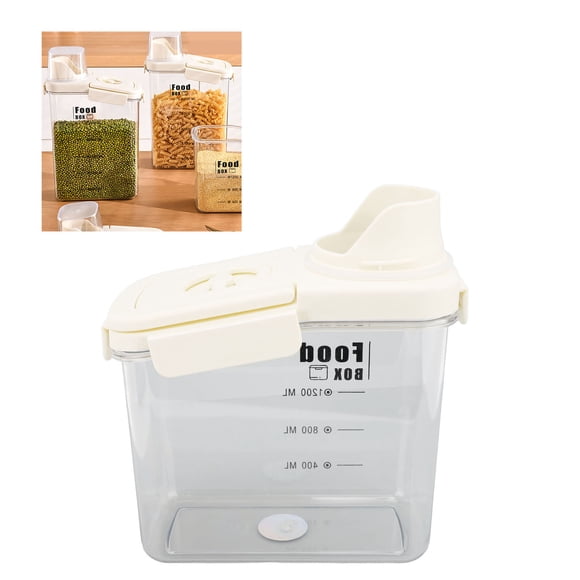 Contenedor de Almacenamiento dispensador de Arroz, Cubo de Arroz Pequeño Con Taza Medidora y Boquilla Vertible, Contenedor de Almacenamiento de Cereales, Receptor