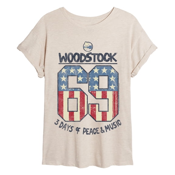 Woodstock - Spirit Of '69 - Juniors Oversized Graphic T-Shirt