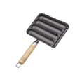 thumbnail image 3 of Sartén para Asar Hot Dog Presser Maker DIY Antiadherente Hierro Fundido 4 Rejillas Corn Dog Grill Pan Salchicha Roll Y Snack Baking Pan Par Cuadrado BLESIY Sartén De Salchichas, 3 of 8