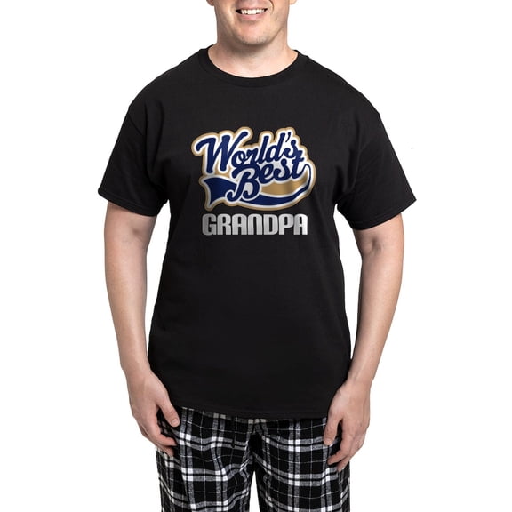 CafePress - Grandpa (Worlds Best) Men's Dark Pajamas - Men's Dark Loose Fit Cotton Pajama Set
