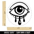 thumbnail image 2 of Sad Crying Eye Running Mascara Makeup Self-Inking Rubber Stamp Ink Stamper - Brown Ink - Medium 1 Inch, 2 of 7