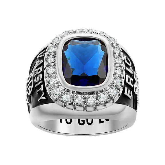 Order Now for 2025 Graduation, Freestyle Men's CZ Encrusted Class Ring, Personalized, High School or College
