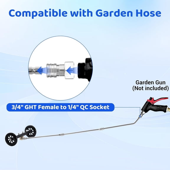 Undercarriage Pressure Washer Attachment 16 Inch, Dual-Function Undercarriage Cleaner for Power Washer and Garden Hose
