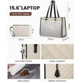 thumbnail image 5 of 2 in 1 Tote Bag Lunch Bag Combo, 15.6 Inch Laptop Bag with Insulated Lunch Compartment, Leakproof Cooler Bag with Storage Pocket, Multifunctional Business Tote Bag for Office, Work, Travel, 5 of 7