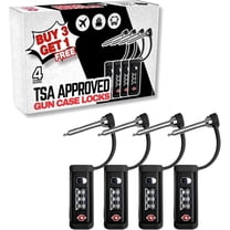 Monoshaft Gun Case Lock (4-Pack) - TSA Approved Black Hardened Steel Combination Padlock for Pelican Vault, VEVOR, Plano, Eylar, Nanuk, MEIJIA & Condition 1 Rifle Cases - Ammo Box Security